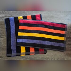 Striped Multicolor Towels 1 Bath And 1 Hand Towel